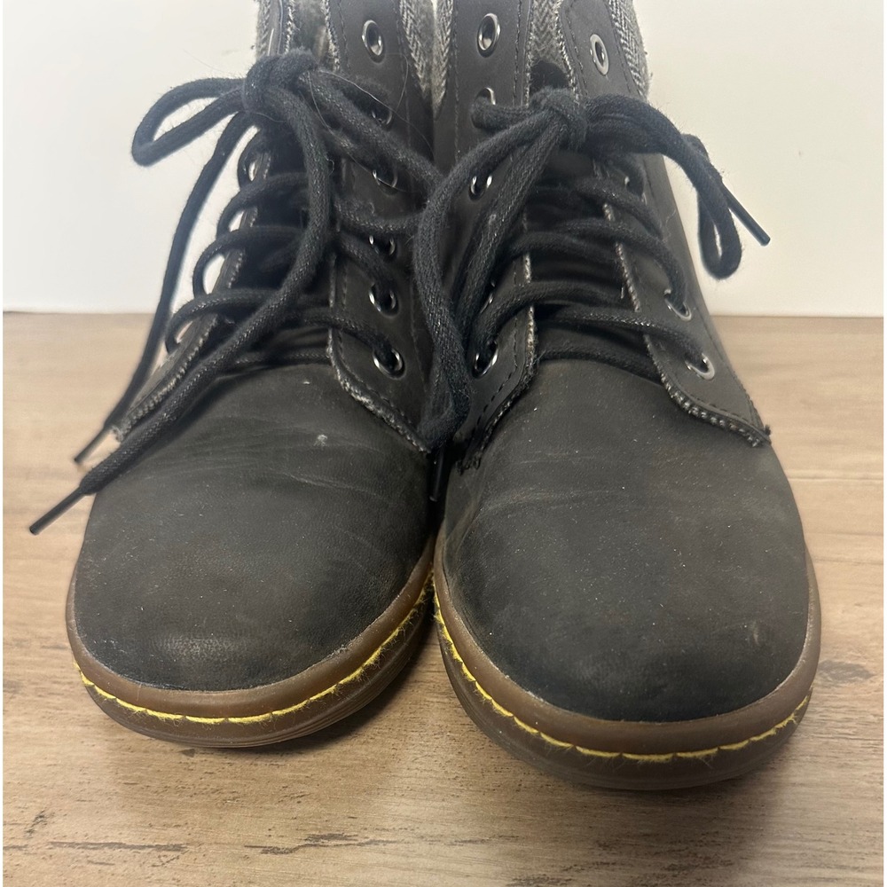 Dr‎ Doc Martens Maelly Boots Womens 7 Black Leather Padded Lace Up - Picture 5 of 8